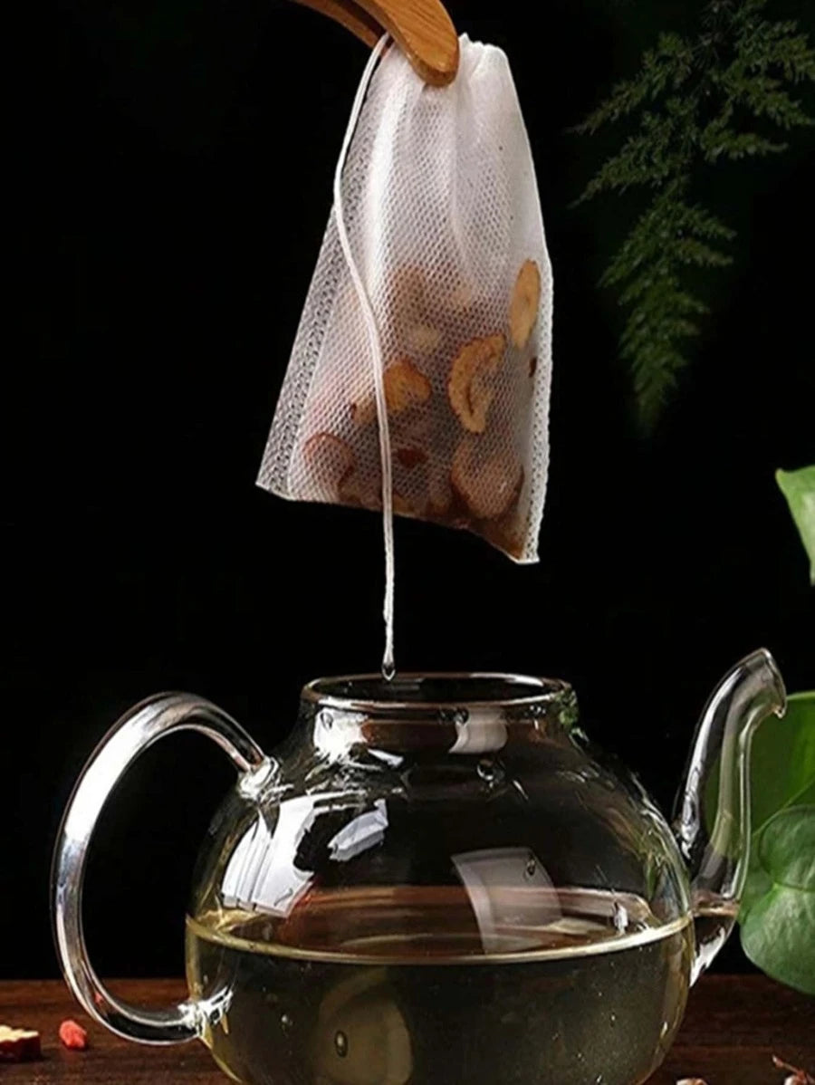 100 Piece Disposable Tea Filter Bag- Non-woven Fabric (Import)