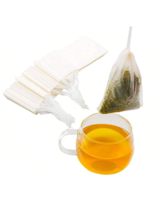 100Pcs Tea Filter Bag, Safe Natural Material, Disposable Tea Infuser, Empty Tea Bag with Drawstring, (2.17 X 2.76 Inches) (White)