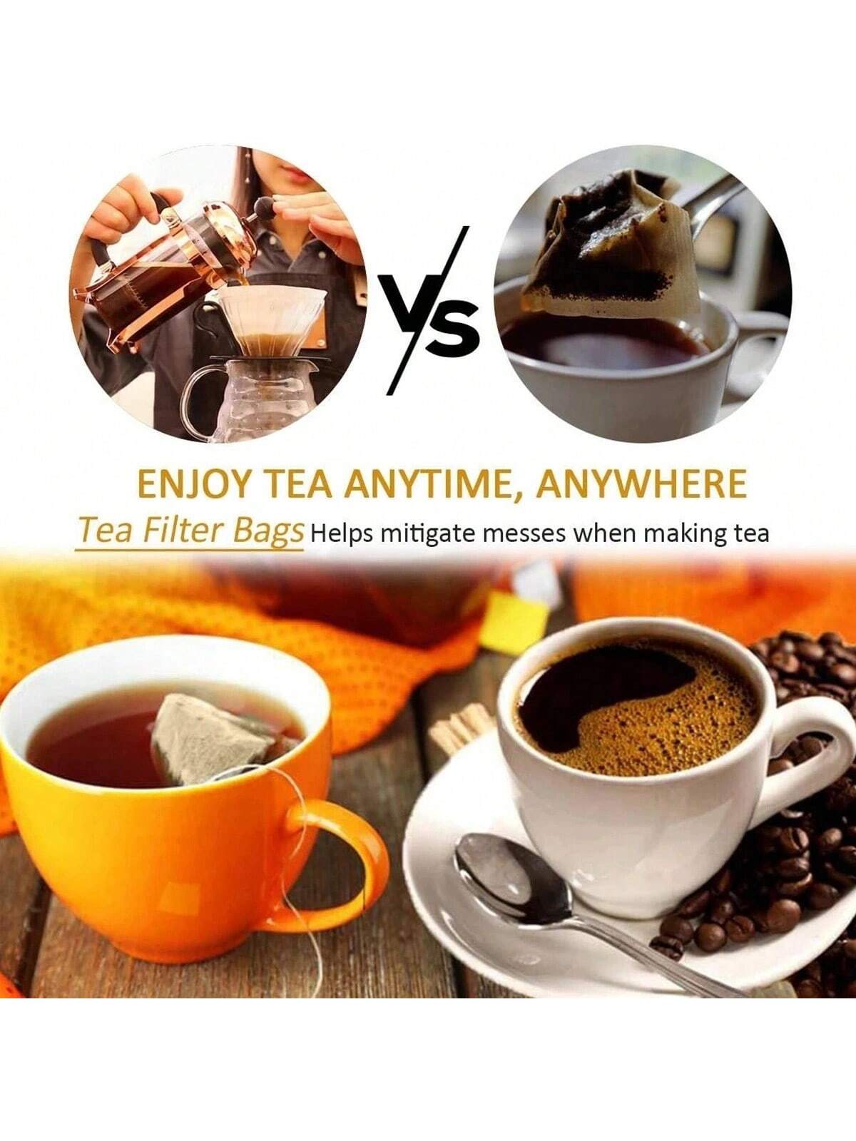 100Pcs Natural Wood Pulp Tea Filter Bags for Loose Leaf Tea